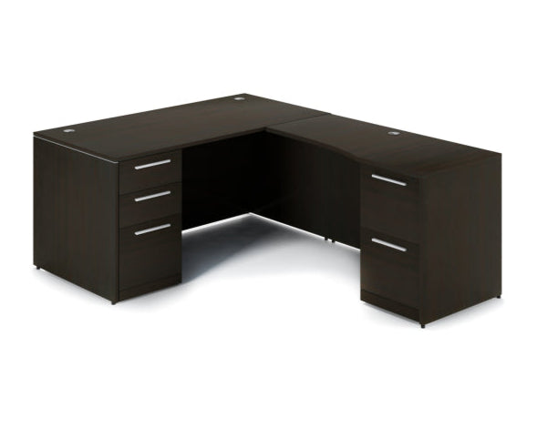 Santa Monica L-Shaped Executive Desk with Laminate Modesty Panel