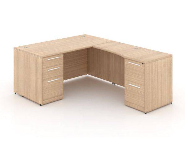 Santa Monica L-Shaped Executive Desk with Laminate Modesty Panel