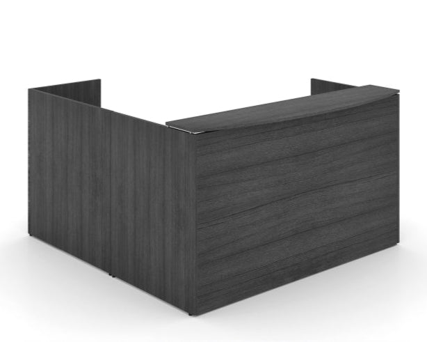 Santa Monica L-Shaped Reception Desk with Laminate Transaction Counter