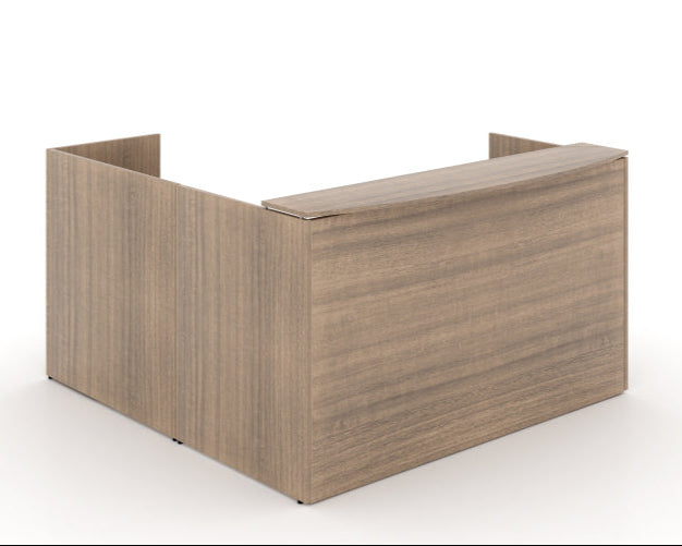 Santa Monica L-Shaped Reception Desk with Laminate Transaction Counter