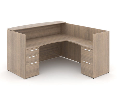 Santa Monica L-Shaped Reception Desk with Laminate Transaction Counter