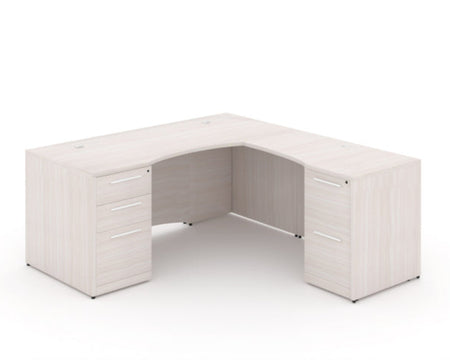 Santa Monica L-Shaped Executive Desk with Laminate Modesty Panel