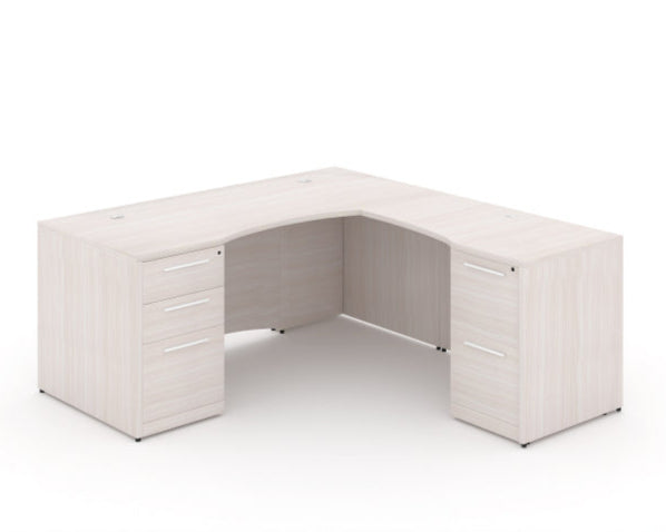Santa Monica L-Shaped Executive Desk with Laminate Modesty Panel