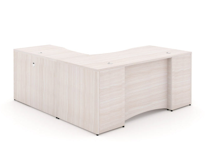 Santa Monica L-Shaped Executive Desk with Laminate Modesty Panel
