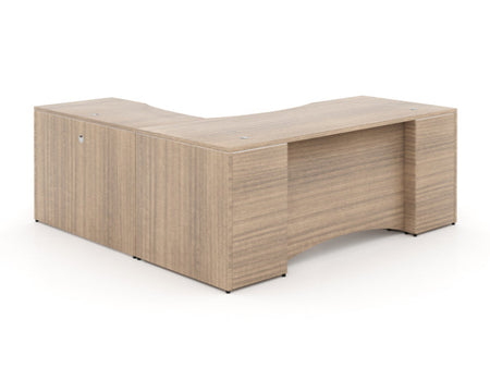 Santa Monica L-Shaped Executive Desk with Laminate Modesty Panel