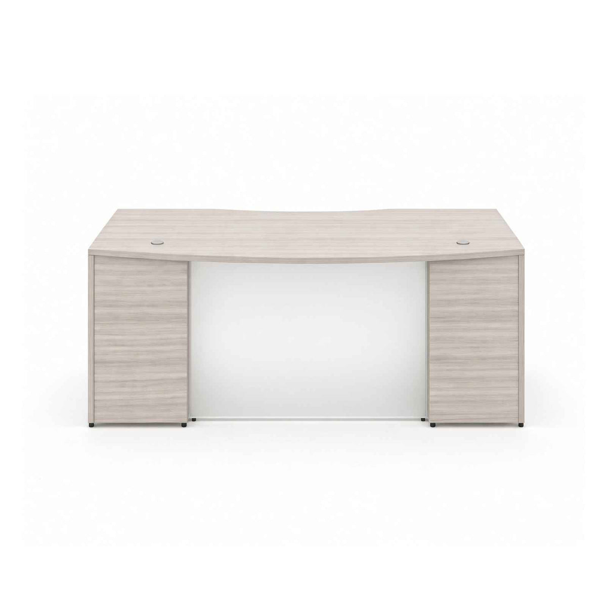 Santa Monica Bow Front U-Shaped Executive Desk With Glass Modesty Panel
