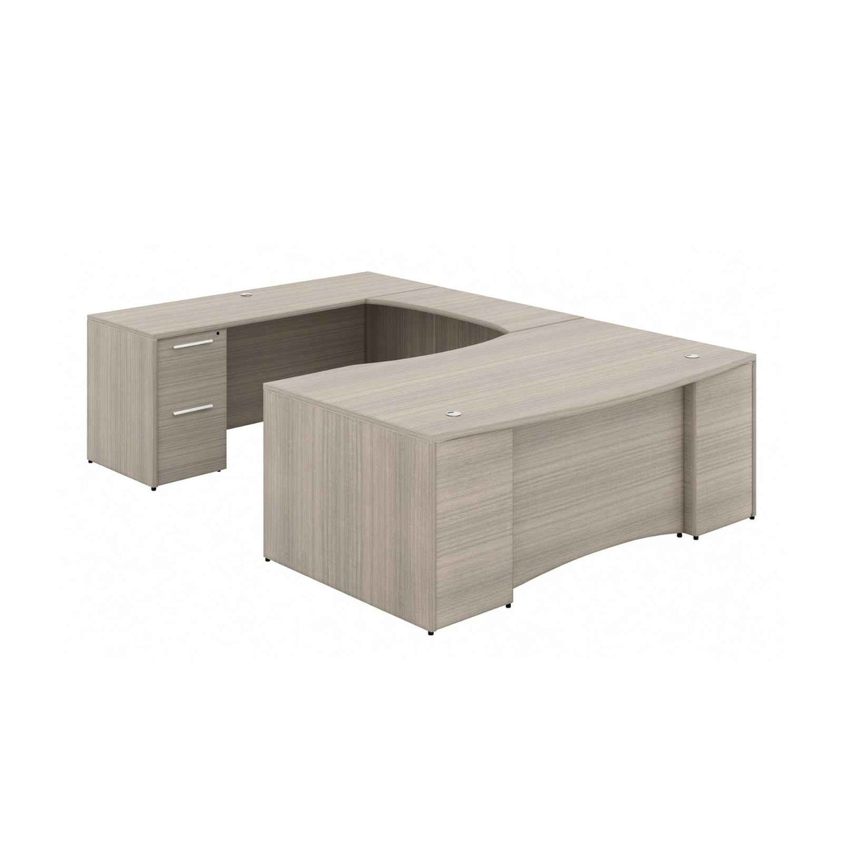 Santa Monica Bow Front U-Shaped Executive Desk with Laminate Modesty Panel