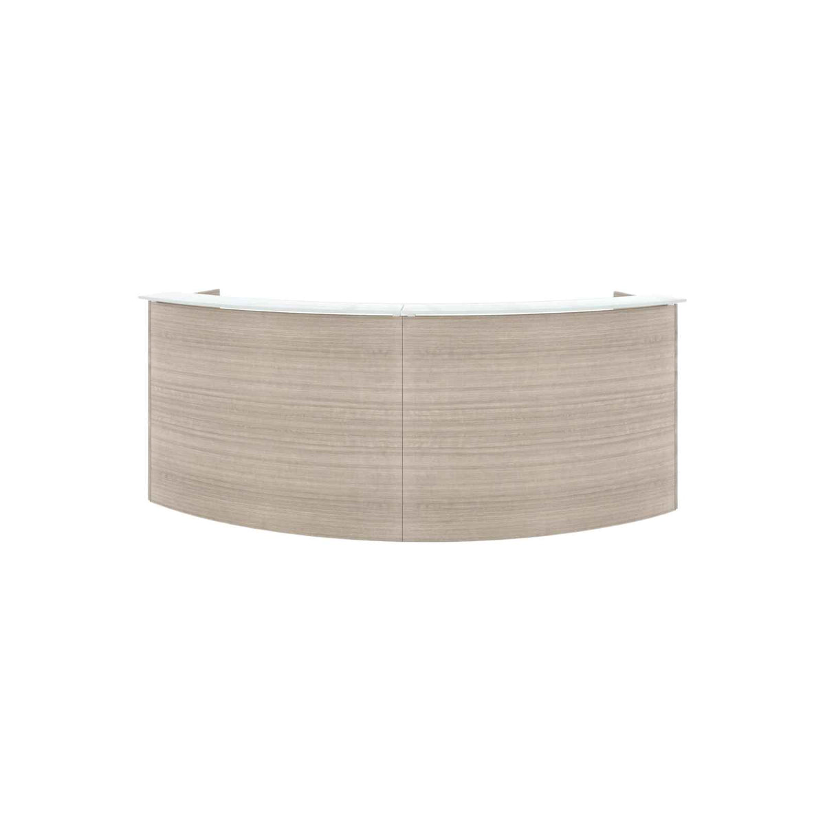 Santa Monica Curved Reception Desk with White Glass Top