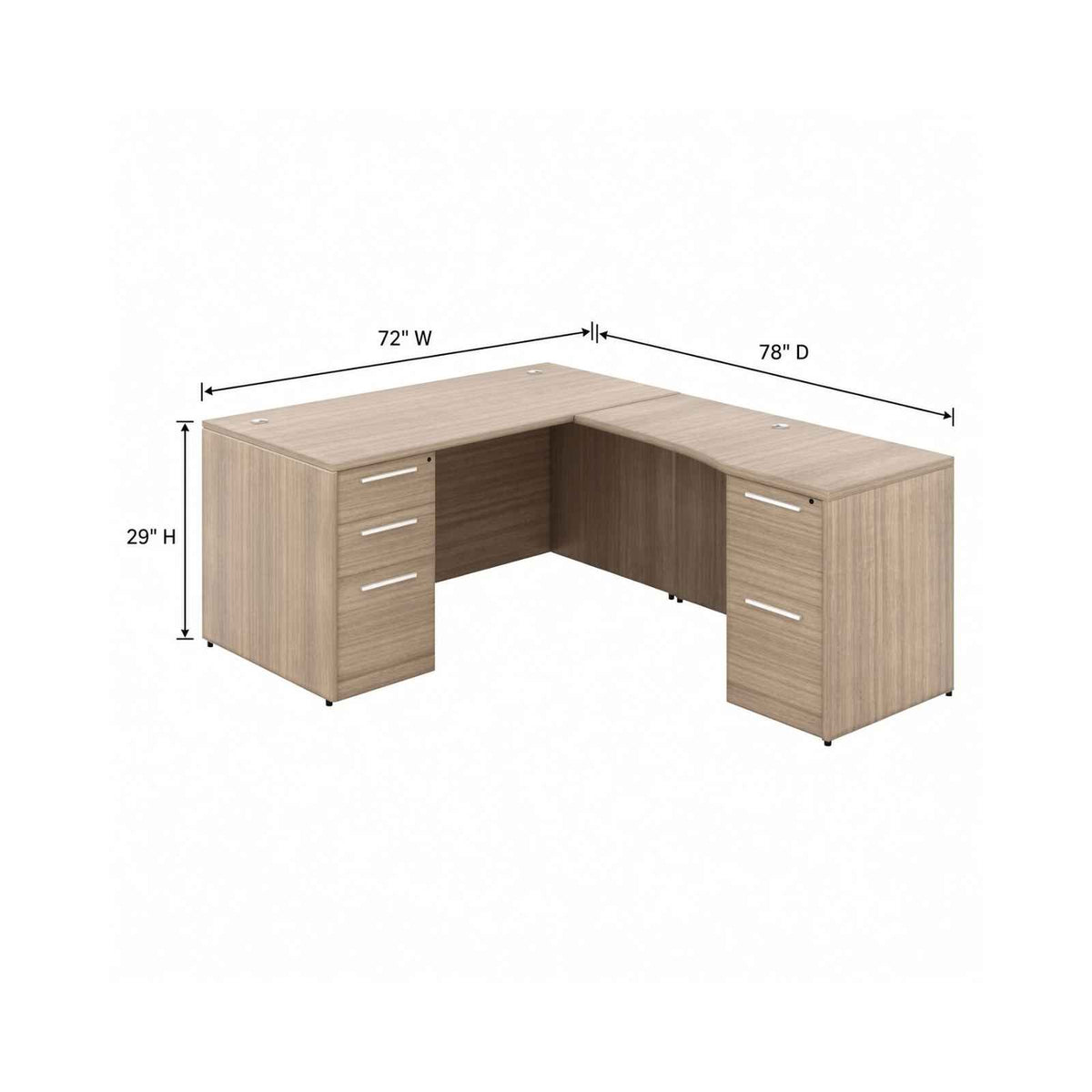 Santa Monica L-Shaped Desk with Laminate Modesty Panel