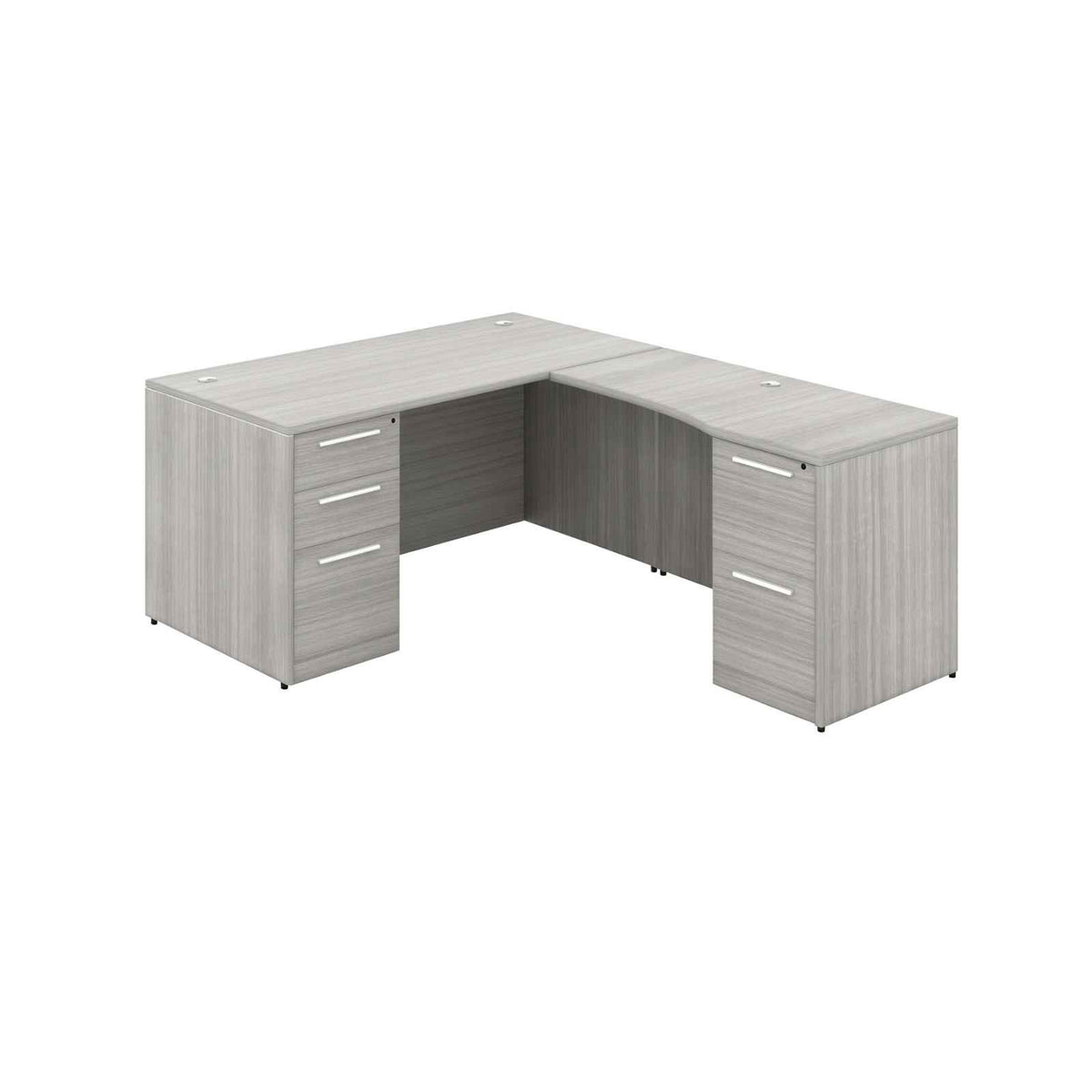 Santa Monica L-Shaped Desk with Laminate Modesty Panel