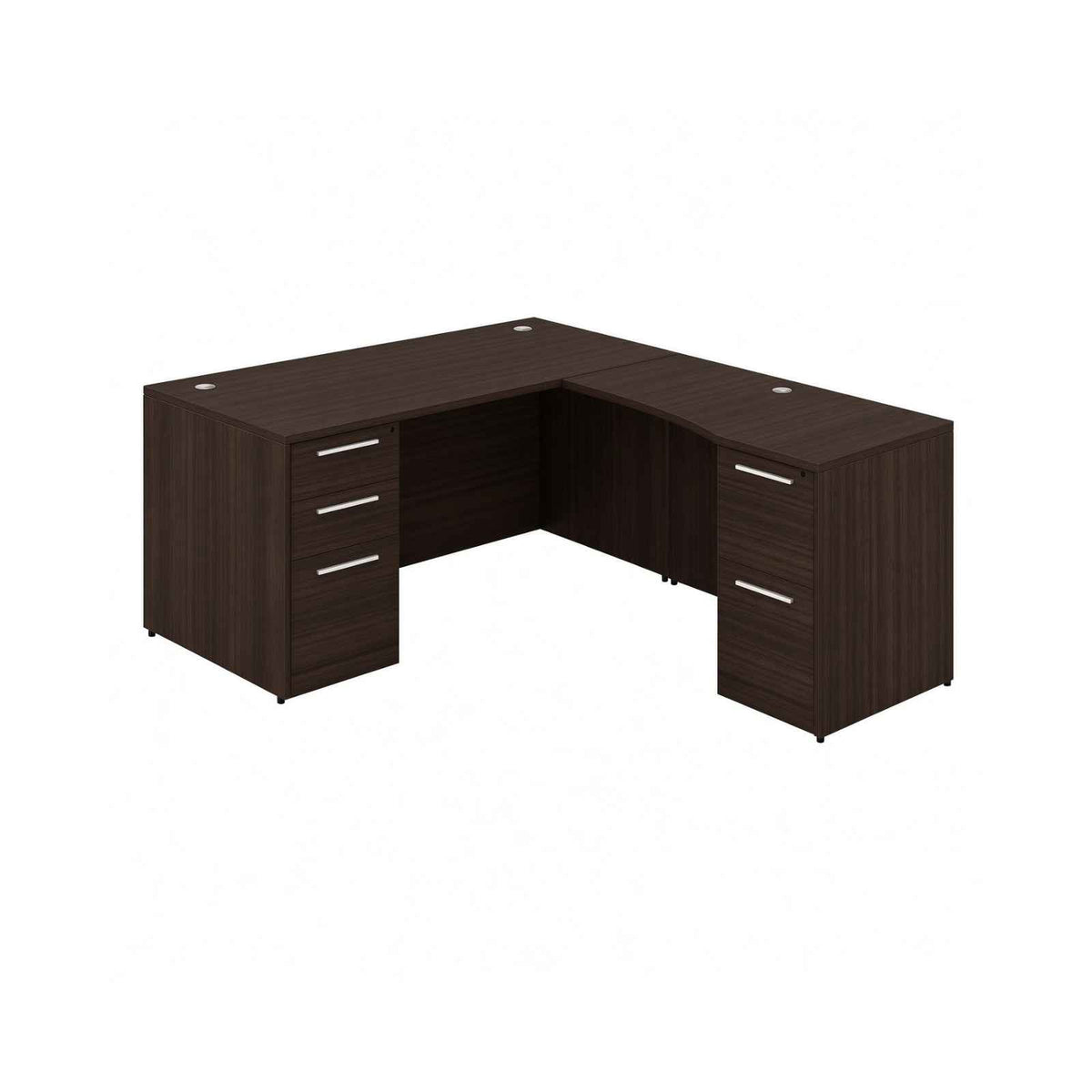 Santa Monica L-Shaped Desk with Laminate Modesty Panel