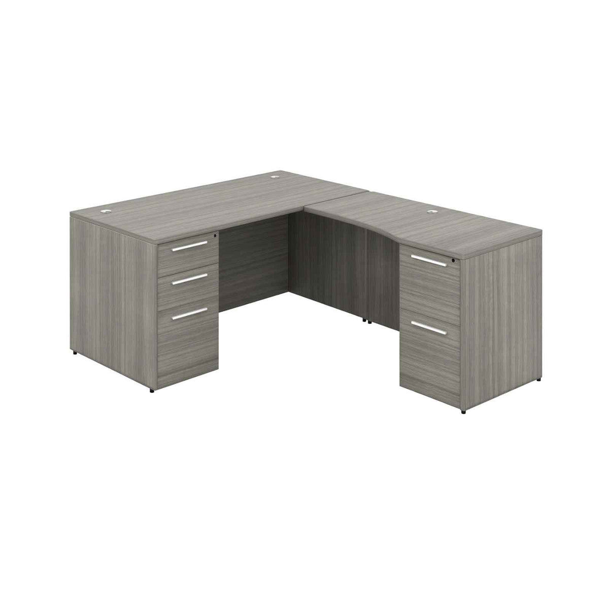 Santa Monica L-Shaped Desk with Laminate Modesty Panel