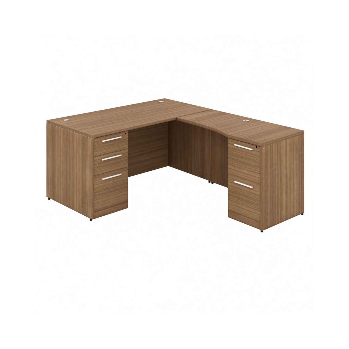 Santa Monica L-Shaped Desk with Laminate Modesty Panel