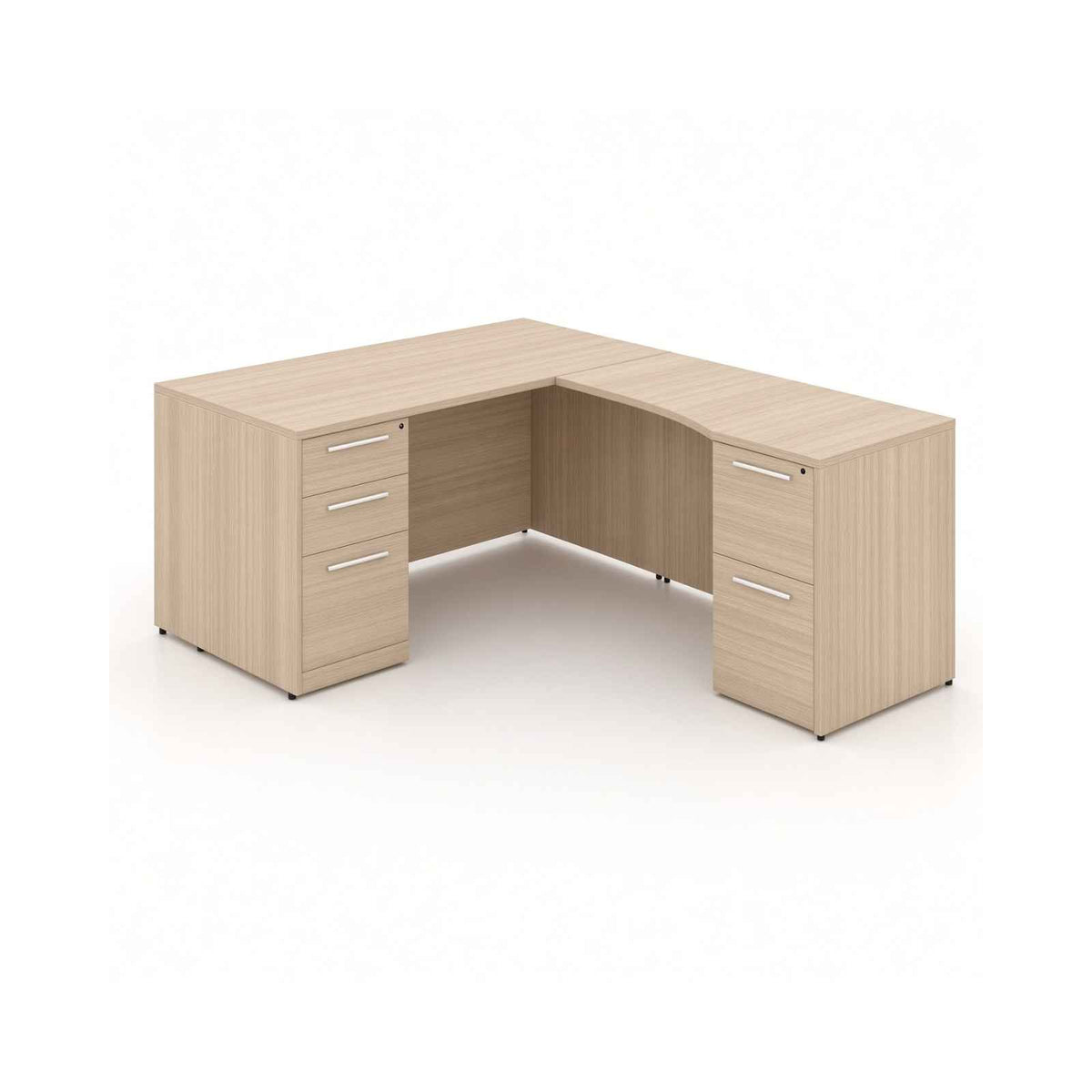 Santa Monica L-Shaped Executive Desk with Laminate Modesty Panel