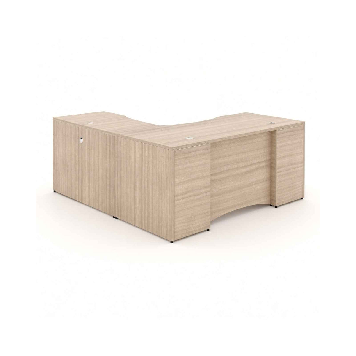 Santa Monica L-Shaped Executive Desk with Laminate Modesty Panel