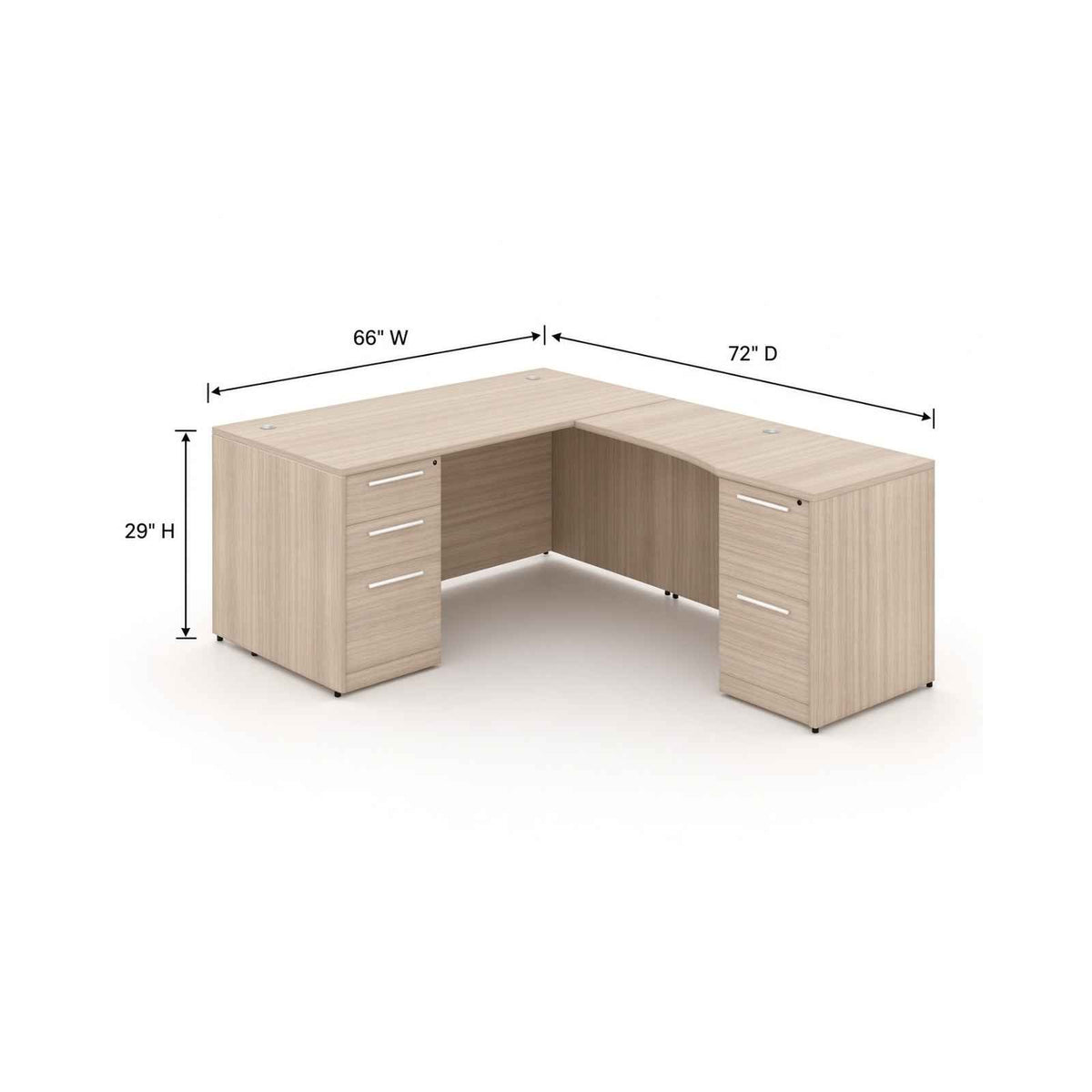 Santa Monica L-Shaped Executive Desk with Laminate Modesty Panel