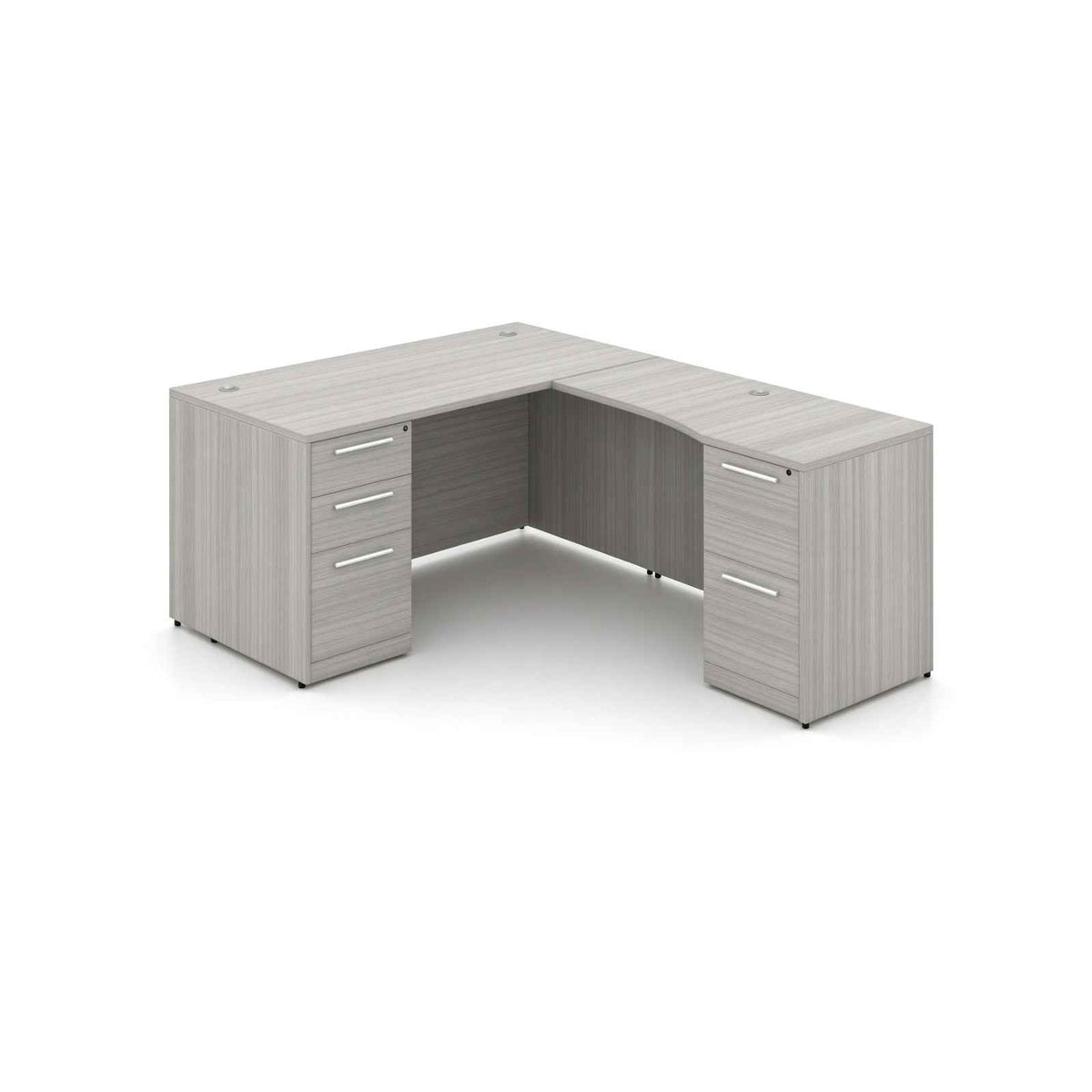 Santa Monica L-Shaped Executive Desk with Laminate Modesty Panel