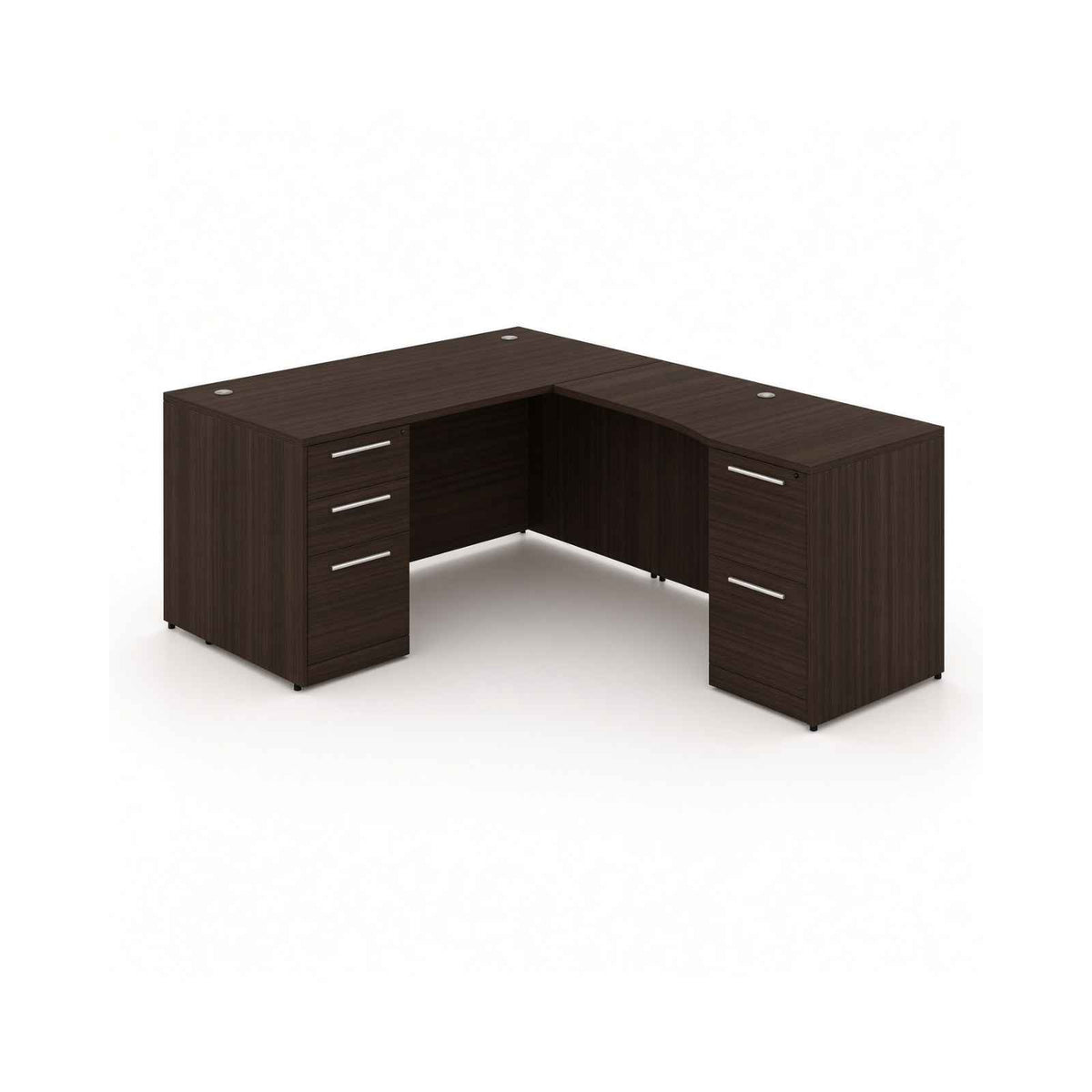 Santa Monica L-Shaped Executive Desk with Laminate Modesty Panel
