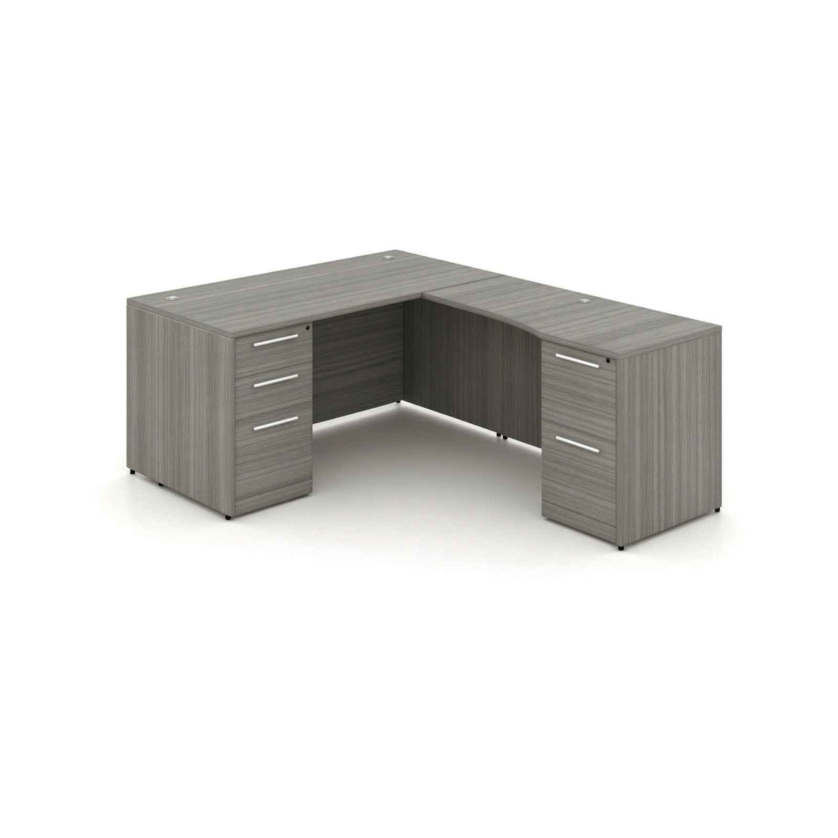 Santa Monica L-Shaped Executive Desk with Laminate Modesty Panel