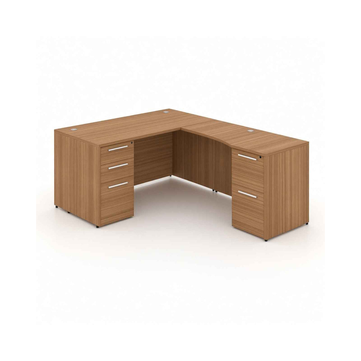 Santa Monica L-Shaped Executive Desk with Laminate Modesty Panel