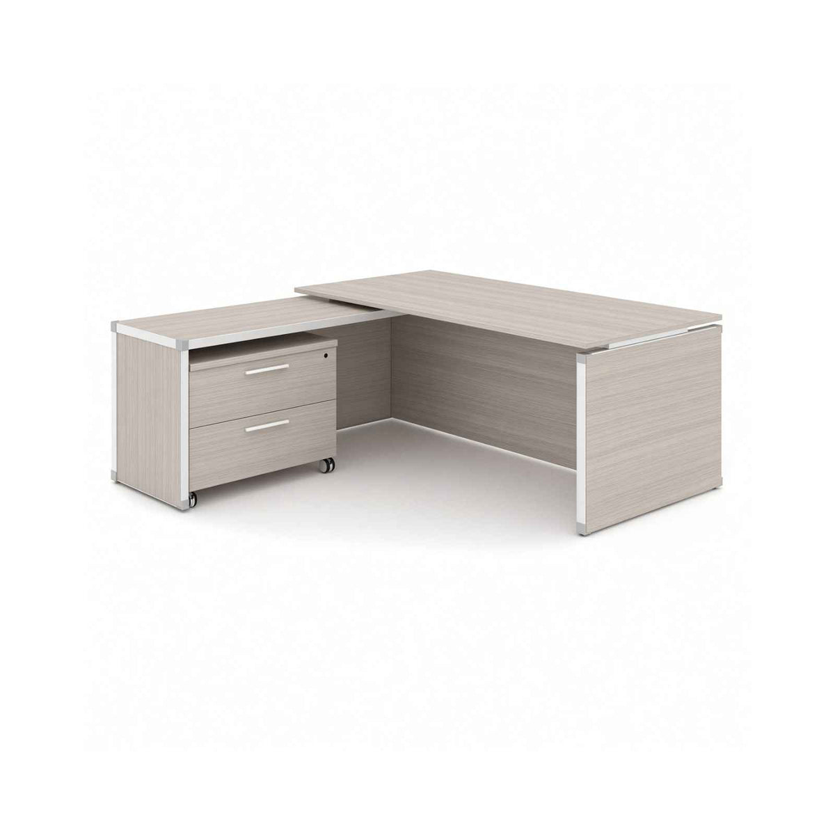 Santa Monica L-Shaped Executive Desk with Laminate Top