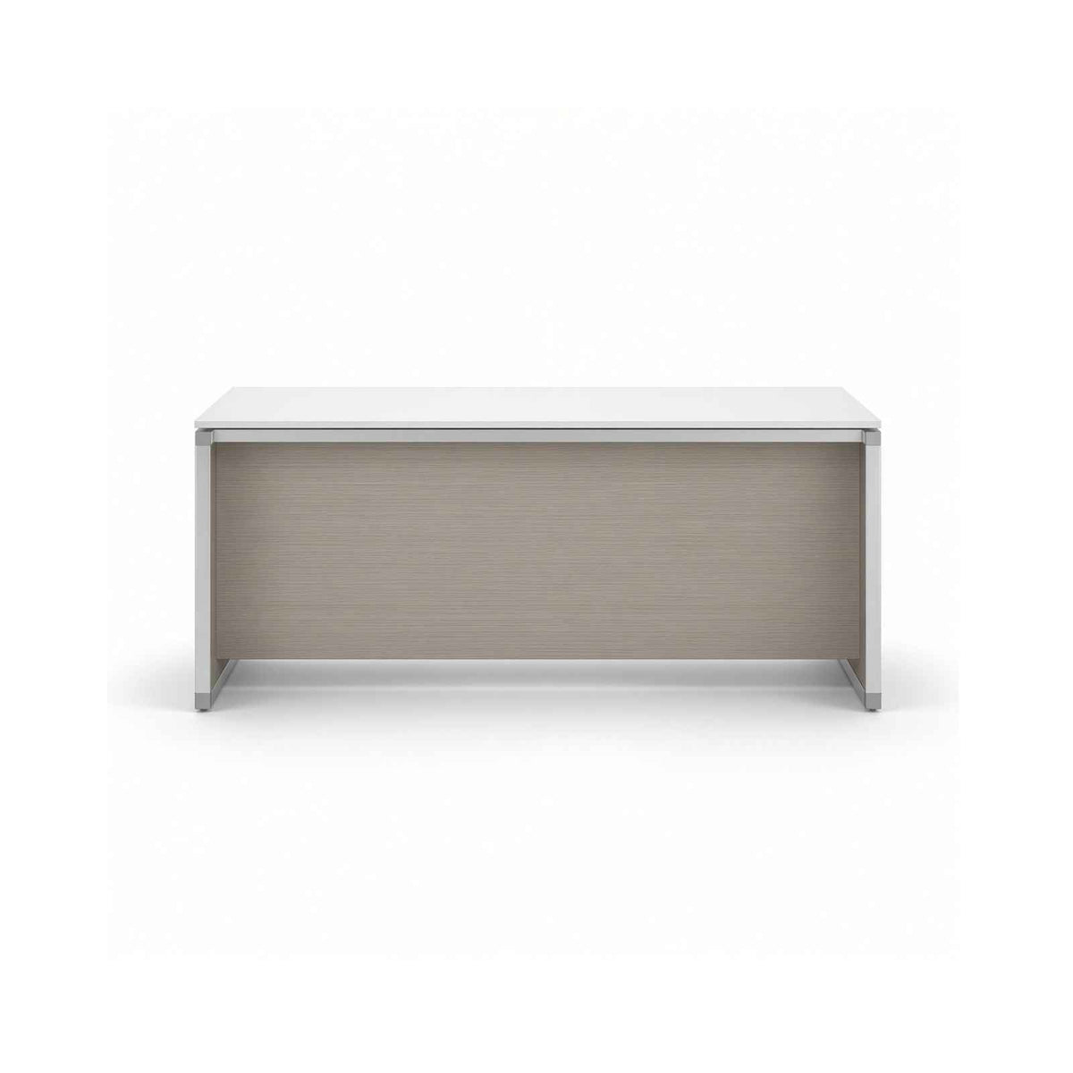 Santa Monica L-Shaped Executive Desk with White Glass Top