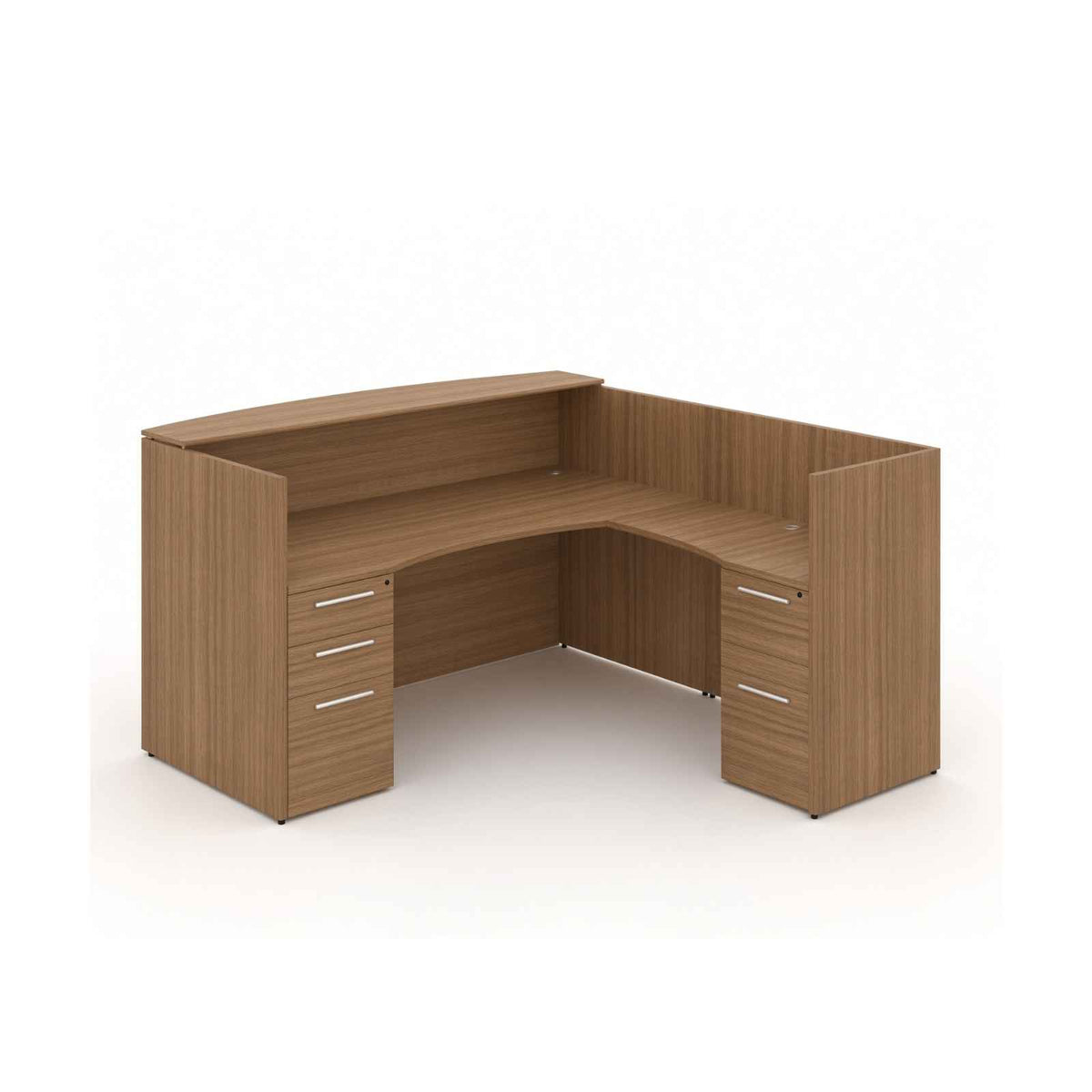 Santa Monica l-shaped reception desk with laminate transaction counter in Santa Monica nice background