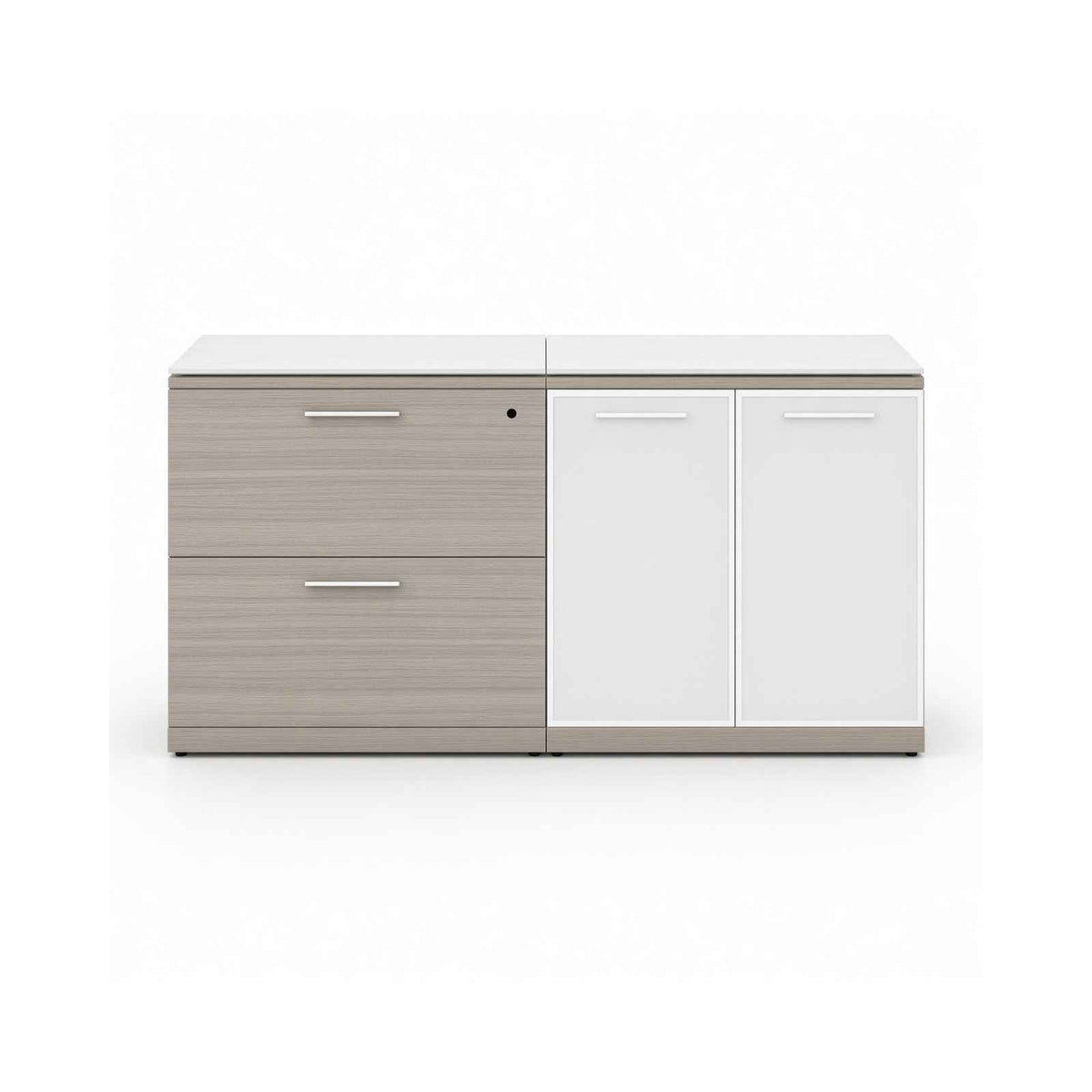 Santa Monica Lateral File Office Storage Cabinet with Glass Tops