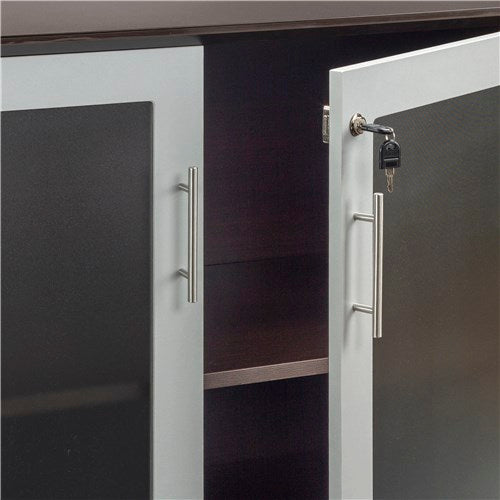 Malibu Low Office Wall Cabinet with Glass Doors - Freedman's Office Furniture - Lock