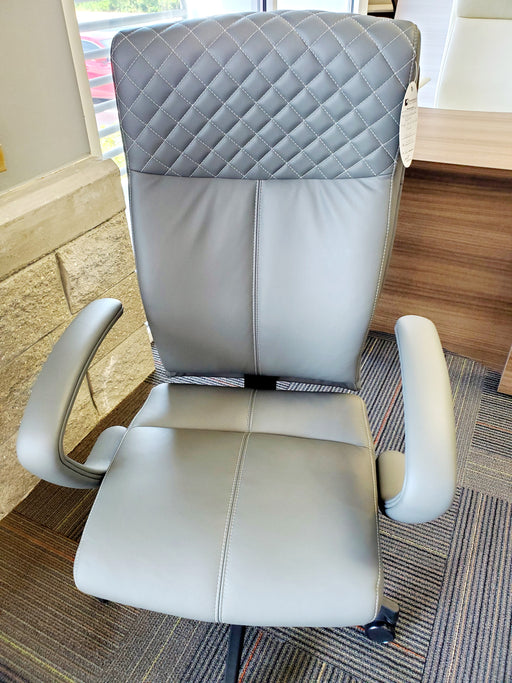 Riva High Back Executive Office Chair | Gray Leather - Freedman's Office Furniture - Main