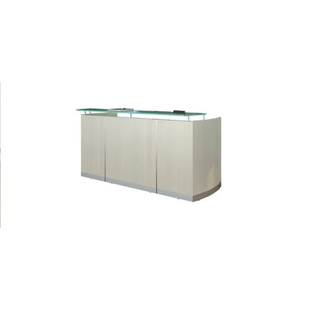 Malibu Office Reception Desk | Station/ Full Pedestals - Freedman's Office Furniture - Front in Mocha