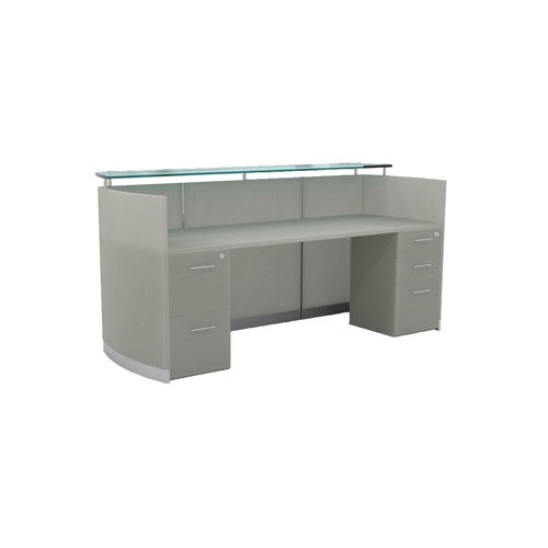 Malibu Office Reception Desk | Station/ Full Pedestals - Freedman's Office Furniture - Mocha