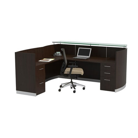 Malibu L-Shaped Reception Desk | Station/ Full Pedestals - Freedman's Office Furniture - Main