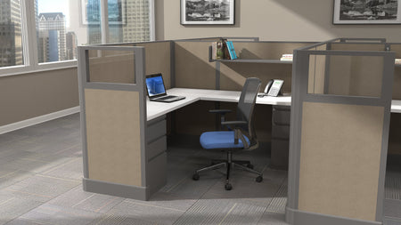 Modern Office Cubicle 5'x5' 6-Pack - Freedman's Office Furniture - Brown