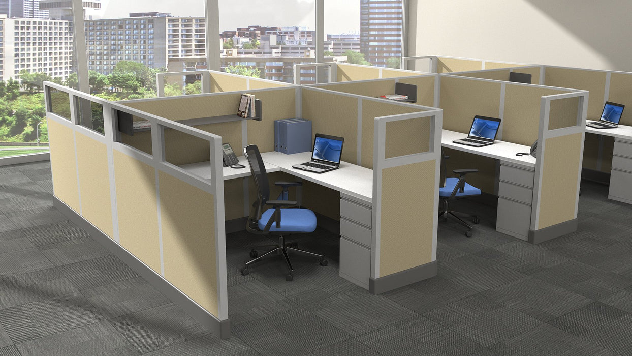 Modern Office Cubicle 5'x5' 6-Pack - Freedman's Office Furniture - Beige