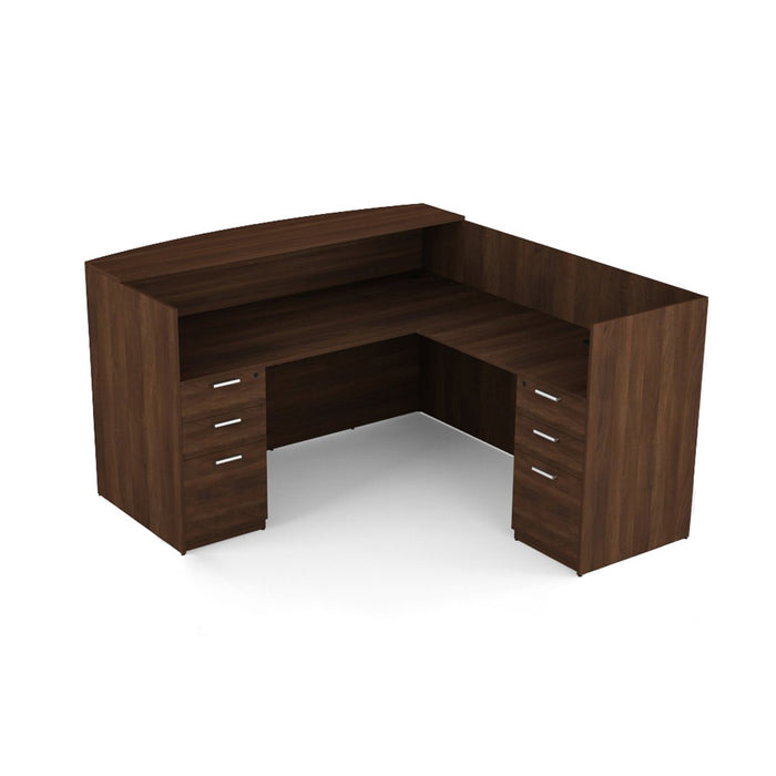 Bellagio Reception Desk - Freedman's Office Furniture - Walnut Desk
