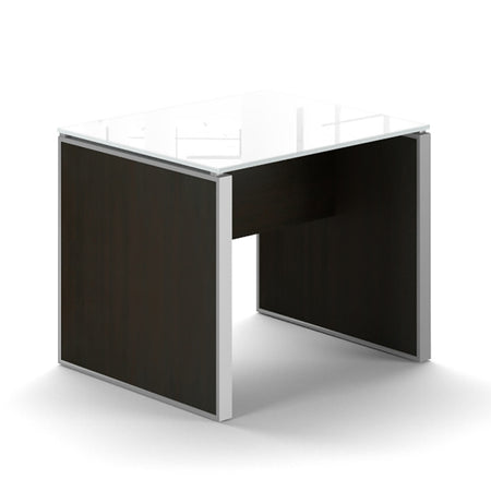 Santa Monica Office End Table | White Glass Top - Freedman's Office Furniture - Main