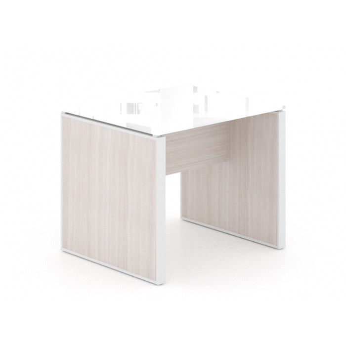 Santa Monica Office End Table | White Glass Top - Freedman's Office Furniture - Blanc de Gris