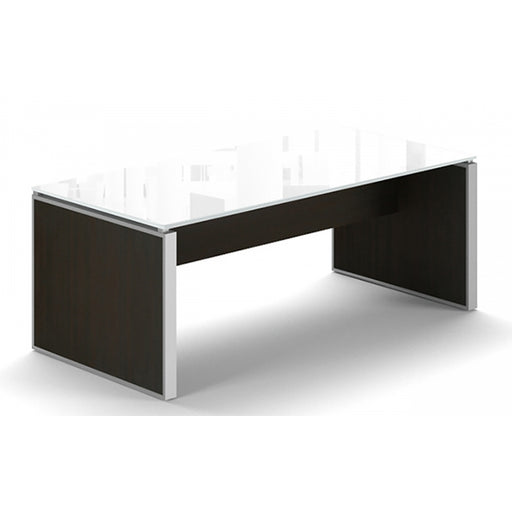 Santa Monica Office Coffee Table | White Glass Top - Freedman's Office Furniture - Main