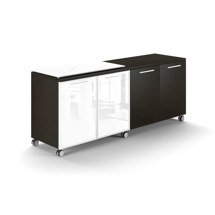 Santa Monica | 4 Door Mobile Credenza with Wheels - Freedman's Office Furniture - Main