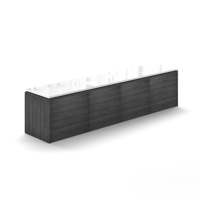 Santa Monica Wall Mounted Hutch with Laminate Doors - Freedman's Office Furniture - Grey