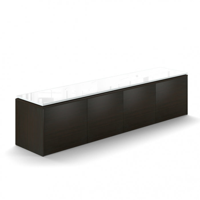 Santa Monica Wall Mounted Hutch with Laminate Doors - Freedman's Office Furniture - Espresso