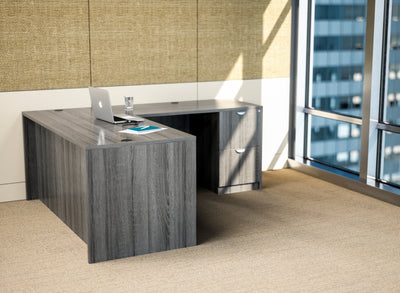 Bellagio 66"W L-Shaped Double Pedestal Desk