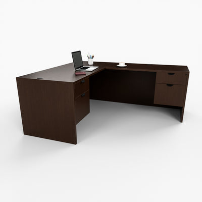 Carmel 66" L-Shaped Suspended Double Pedestal Desk