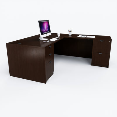 Carmel 66" L-Shaped Double Pedestal Desk
