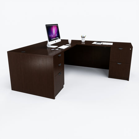 Carmel L-Shaped Office Desk - Freedman's Office Furniture - Espresso