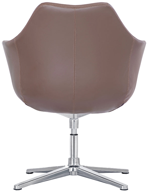 Bacia Executive Leather Office Side Chair - Freedman's Office Furniture - Back Side in Brown