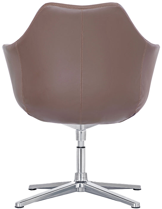 Bacia Executive Leather Office Side Chair - Freedman's Office Furniture - Back Side in Brown