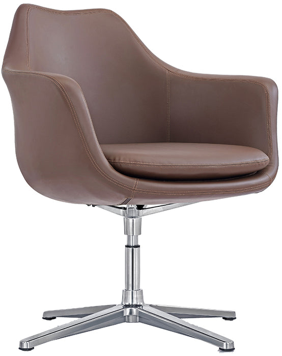 Bacia Executive Leather Office Side Chair - Freedman's Office Furniture - Front Right Side in Brown