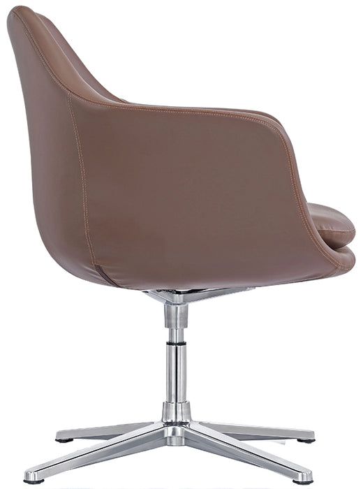 Bacia Executive Leather Office Side Chair - Freedman's Office Furniture - Right Side in Brown